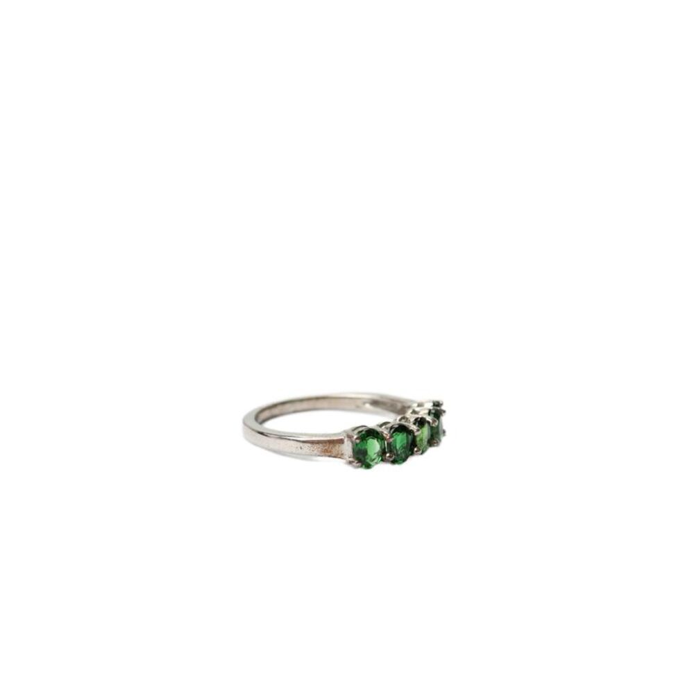 Designer Womens 925 Silver Diopside 5 Stone Ring Sz 5.25 1.6g